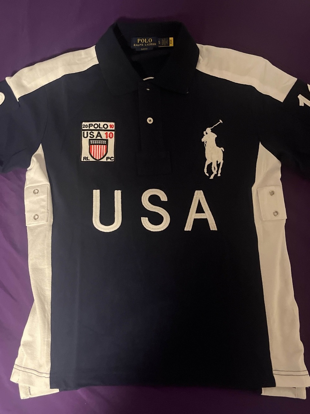 Polo by Ralph Lauren Men's Navy and White USA Polo Shirt